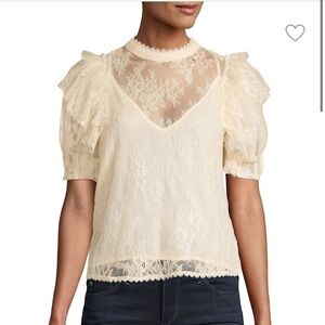 Free people short sleeve ruffle top